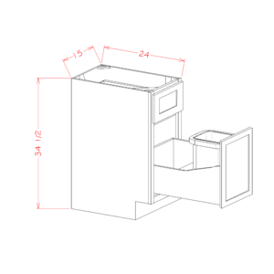 Single Door Single Drawer Base Kit with Single Trash Can Pullout