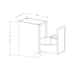 Single Full Height Door Base Kit with Single Trash Can Pullout