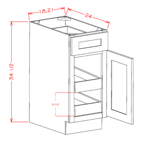 Single Door Single Drawer Two Rollout Shelf Base Kits