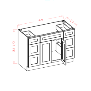 Double Drawer Stack Vanity Combo Bases