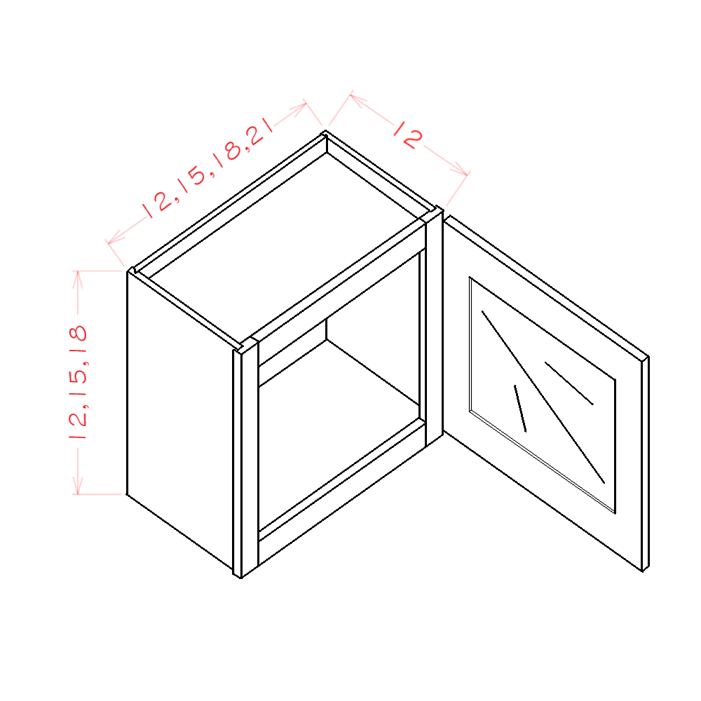 Single Glass Door Wall Stacker Cabinets
