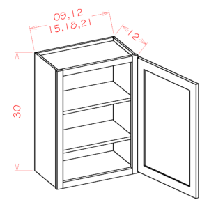 30" High Single Door Wall Cabinets