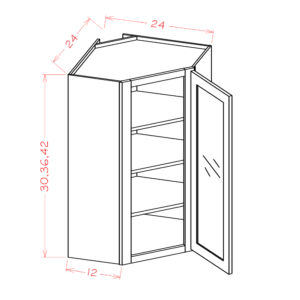 Glass Door Diagonal Corner Wall Cabinets
