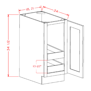 Single Full Height Door Three Rollout Shelf Base Kits