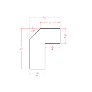 Beveled Light Rail Moulding CUT84