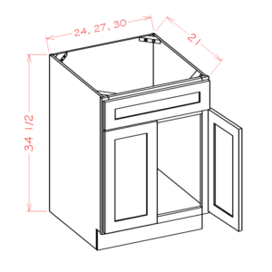 Double Door Single Drawer Front Vanity Sink Bases