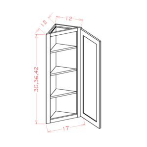 Glass Door Diagonal Corner Stacker Cabinets